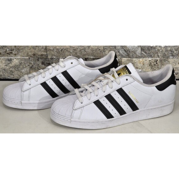 Adidas Originals Superstar Shoes 3-Stripes Sneakers White/Black EG4958 | US 10 - Picture 2 of 10